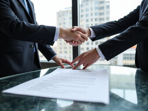 Legal professionals signing property contracts