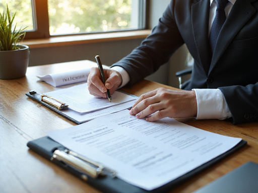 Professional reviewing property documents